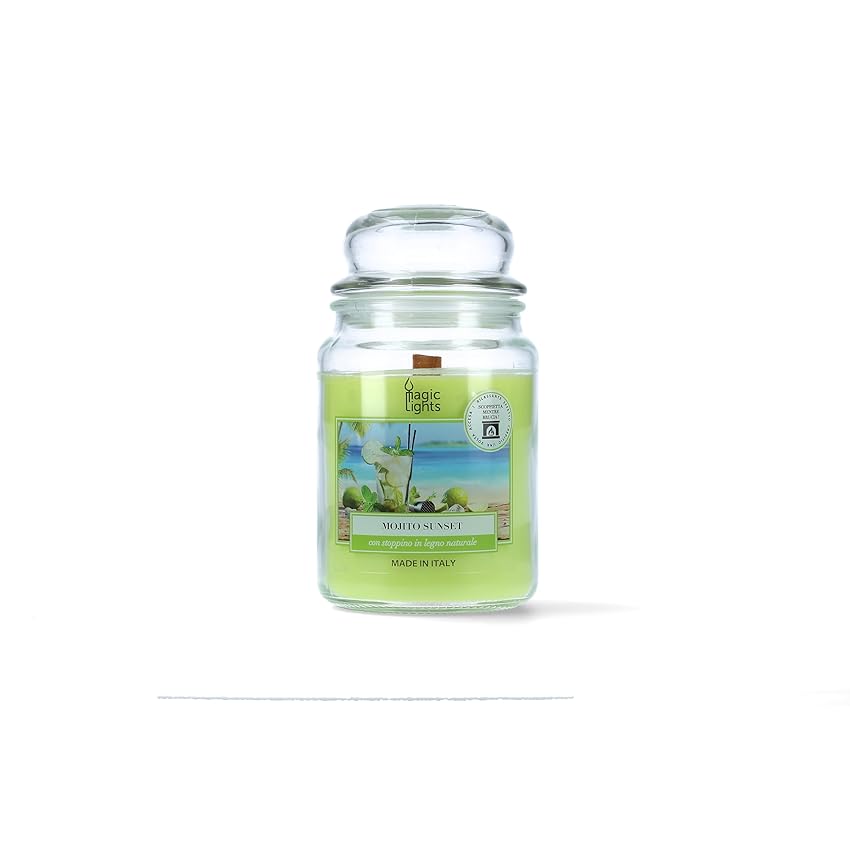 Magic Lights - Candela giara 510 gr Mojito con cera vegetale min. 75%