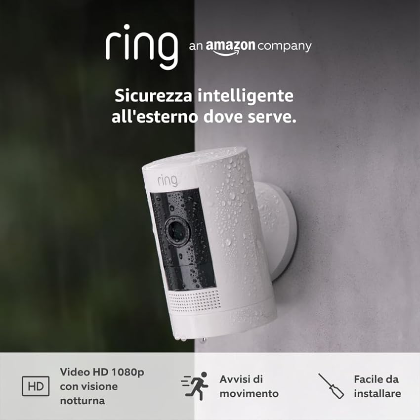 Ring videocamera esterna a batteria (Stick Up Cam)