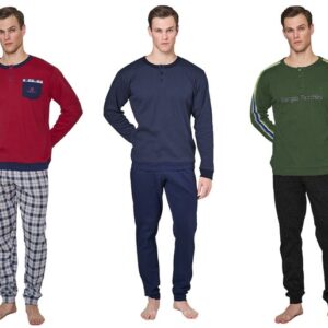 pigiama uomo SERGIO TACCHINI invernale caldo COTONE polsino bottoni 10 colori
