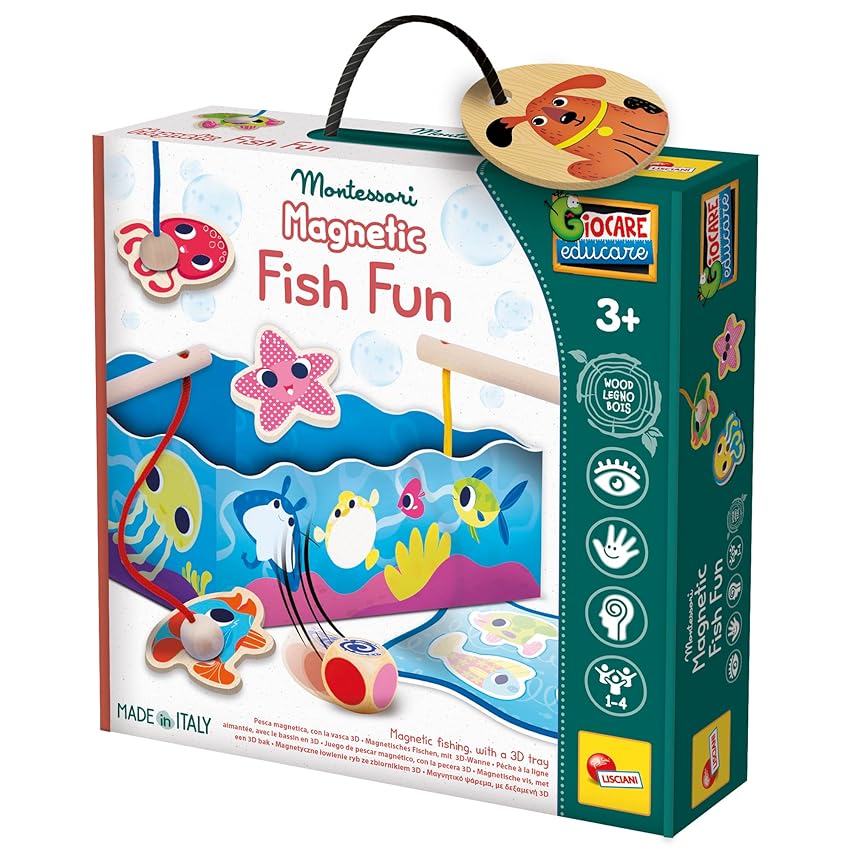 Lisciani Giochi - Montessori Wood Magnetic fish fun