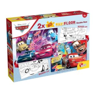 Liscianigiochi- Saetta McQueen Disney Puzzle DF Maxifloor 2 x 60 Cars