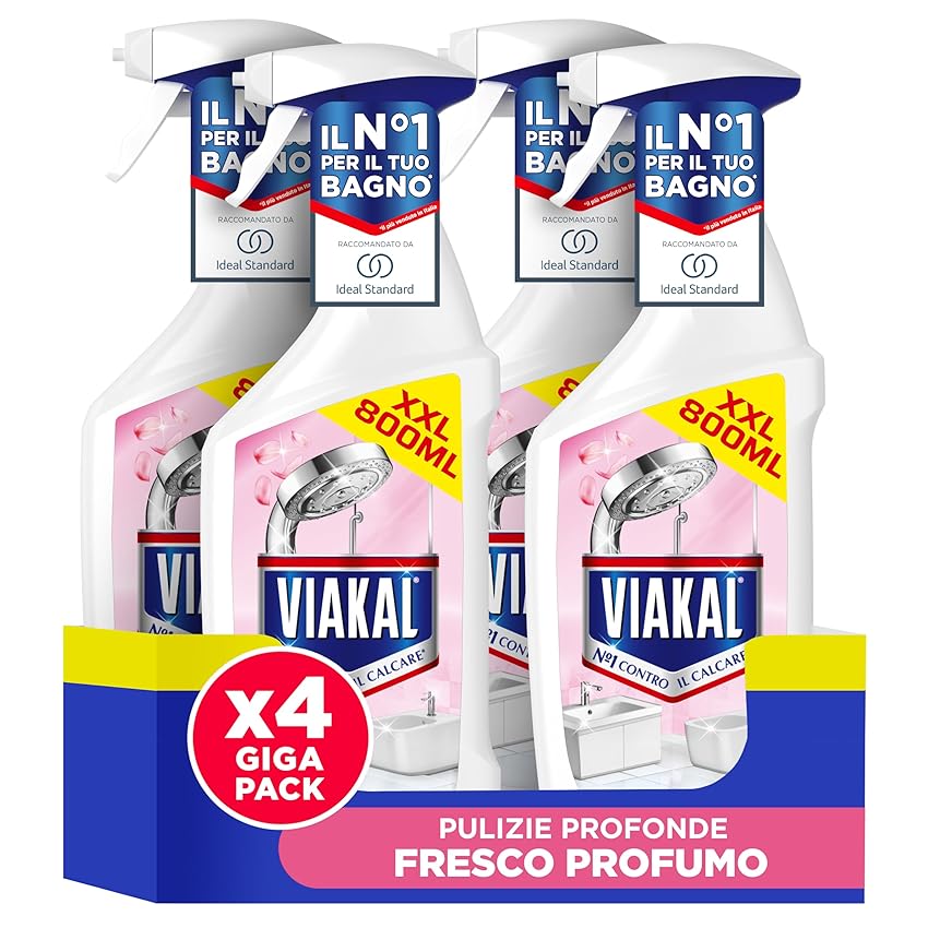 Viakal Profumo Fresco Spray Per Rimuovere Fino Al 100% Di Calcare Con Tecnologia Anti