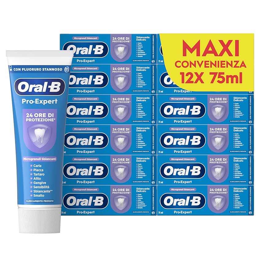 Oral-B Dentifricio Pro-Expert Sbiancante Delicato 12x75ml