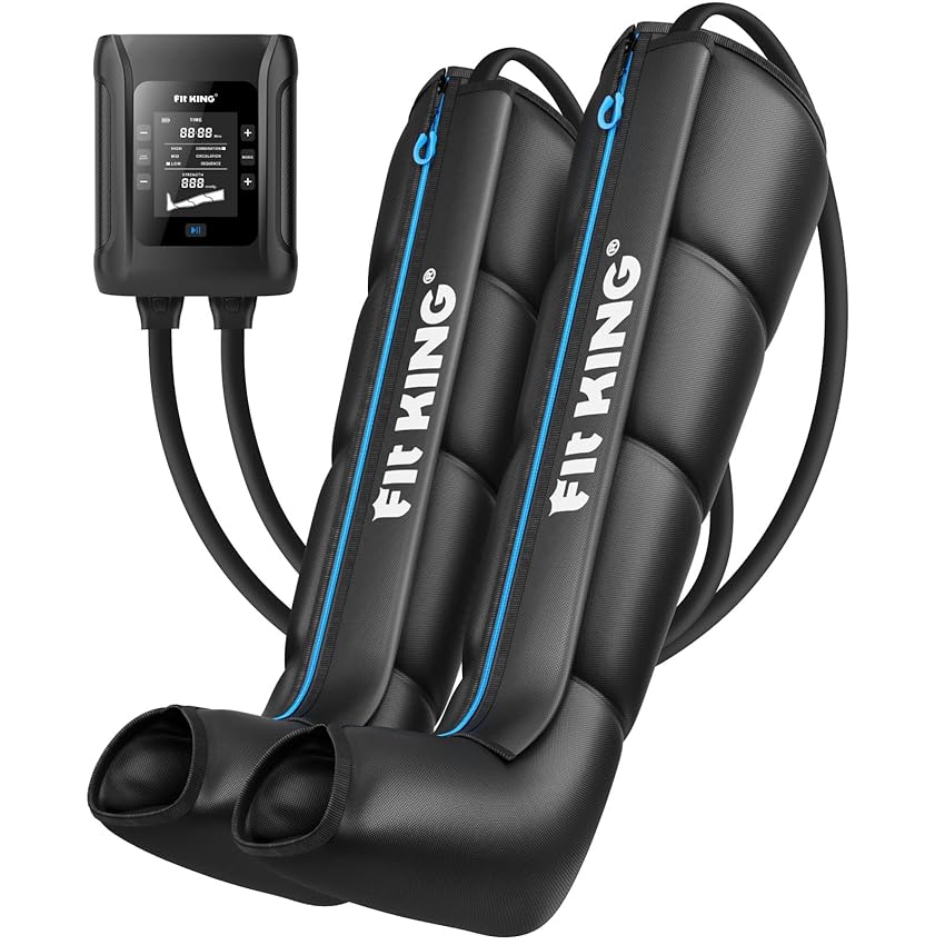 FIT KING Massaggiatore Gambe a Compressione d‘Aria Ricaricabile Senza Fili