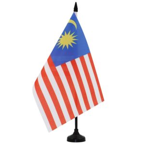 AZ FLAG Bandiera Da Tavolo Malesia 21x14 cm - Piccola Bandierina Malese 14 x 21 cm