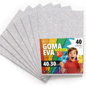 OFITURIA Fogli di Gomma Eva Glitterata per Lavoretti Creativi