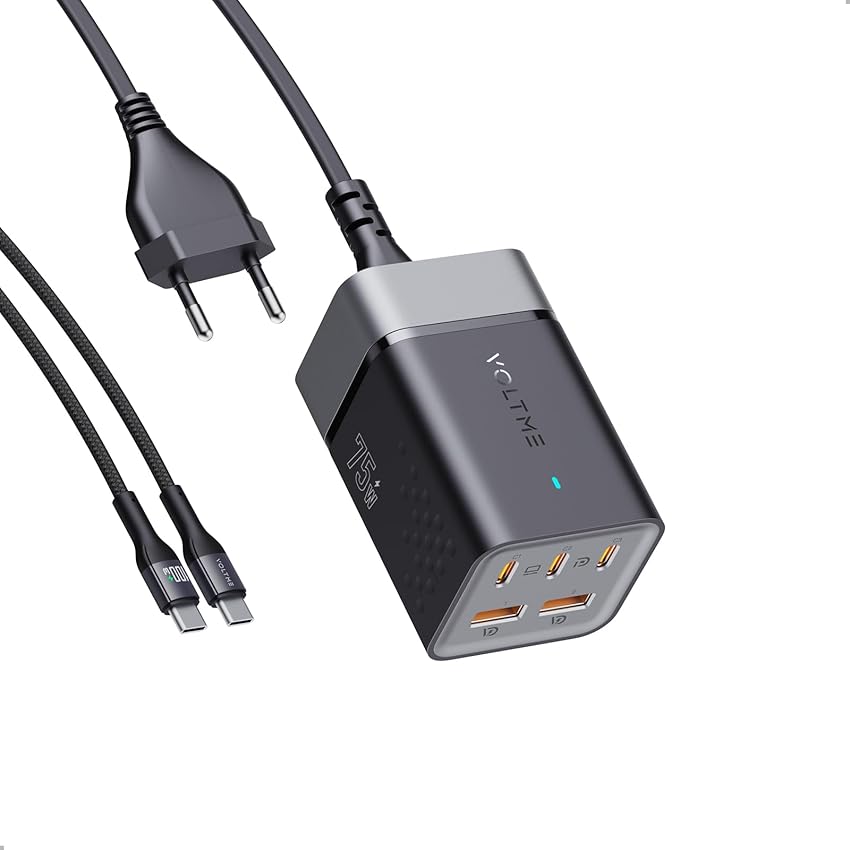 VOLTME VITO 75 EzTravel USB Caricabatterie Multipresa 75W Nero