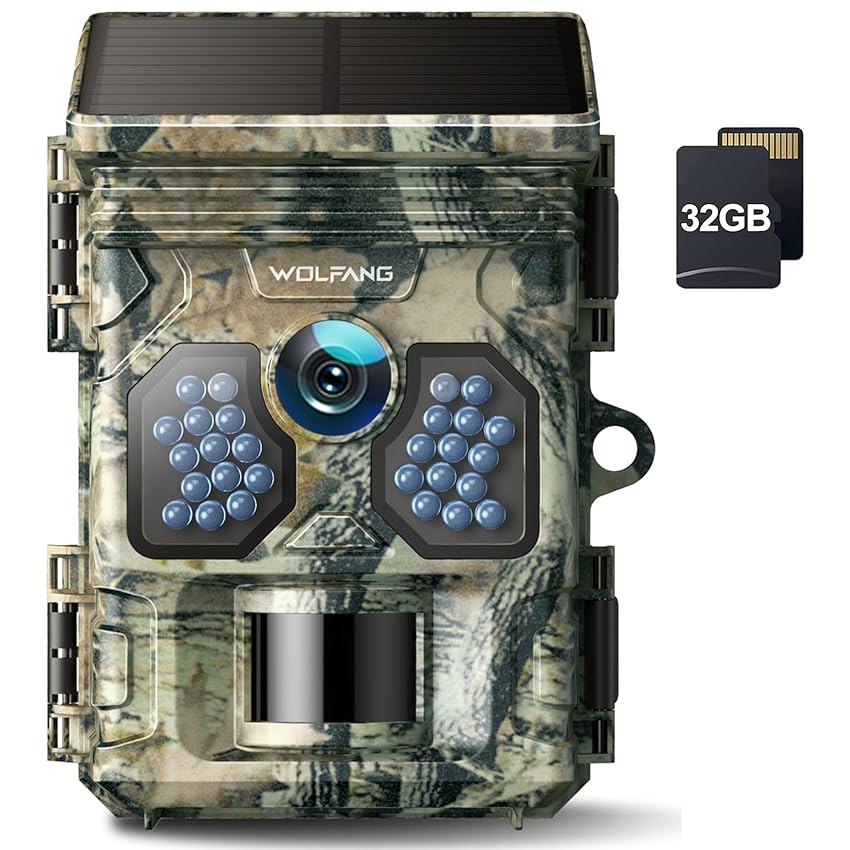 WOLFANG Fototrappola Solare 4K 30Fps
