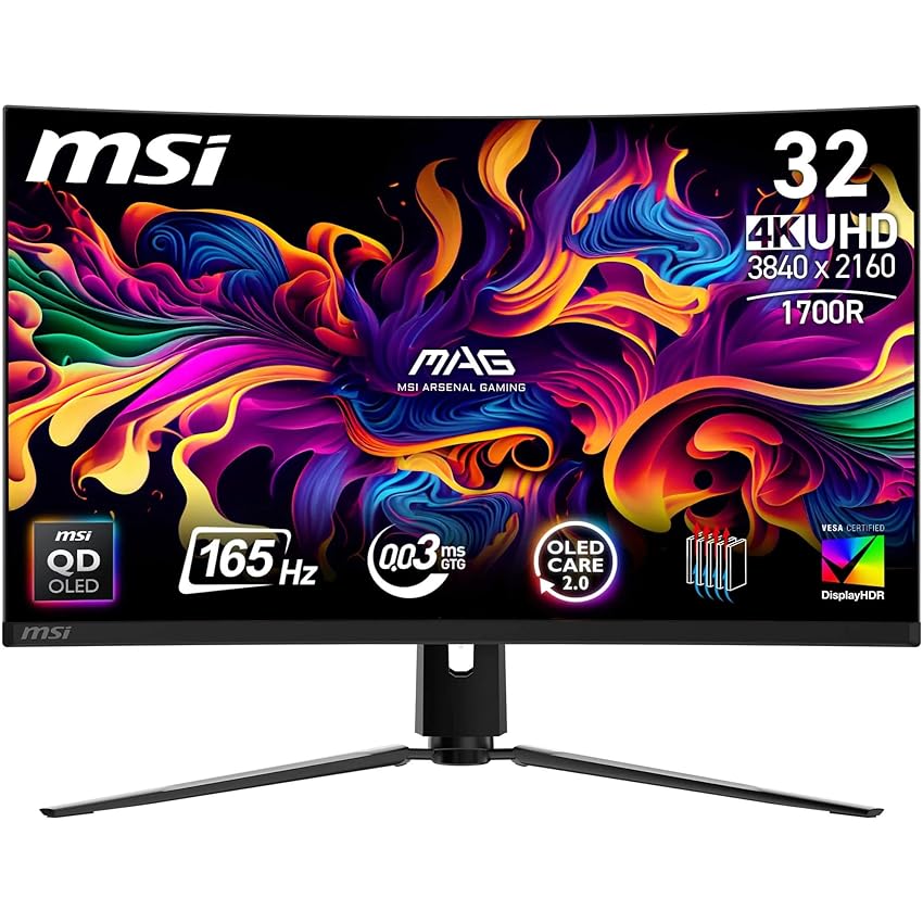 MSI MAG 321CUP QD-OLED Monitor Gaming Curvo da 32" UHD - 1700R