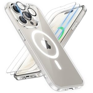 ORETECH Magnetica Cover per iPhone 15 Pro Custodia iPhone 15 Pro con 2 Pezzi Pellicola