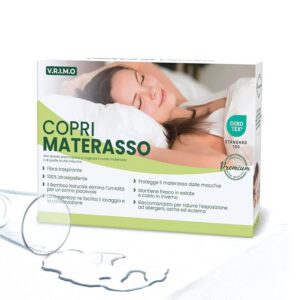 Coprimaterasso Matrimoniale Impermeabile 160 X 190 - Tessuto Spugna Di Bamb&ugrave; Naturale Super Morbido