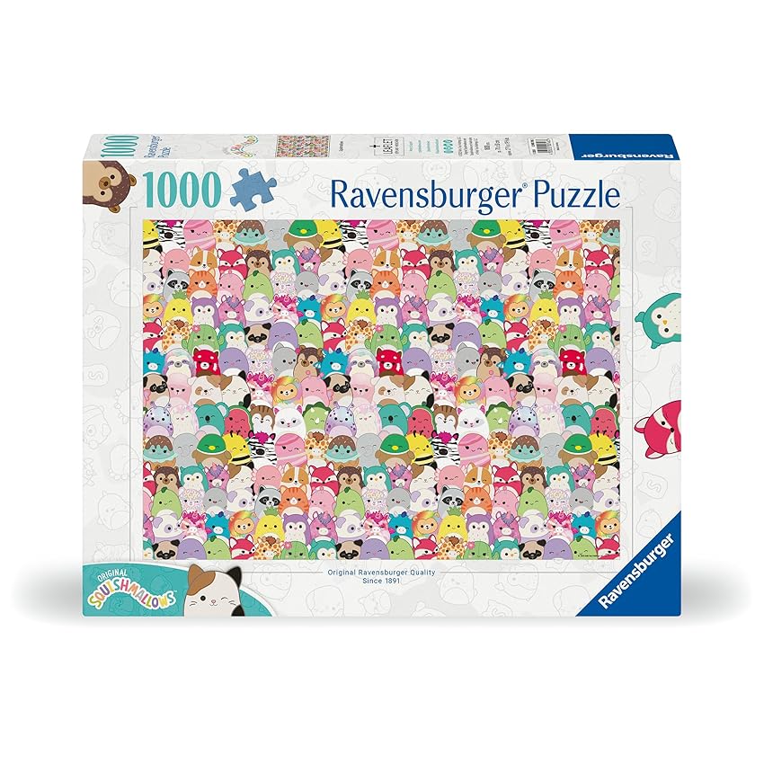 Ravensburger - Puzzle 1000 Pezzi Squishmallows Challenge | Puzzle Adulti E Bambini