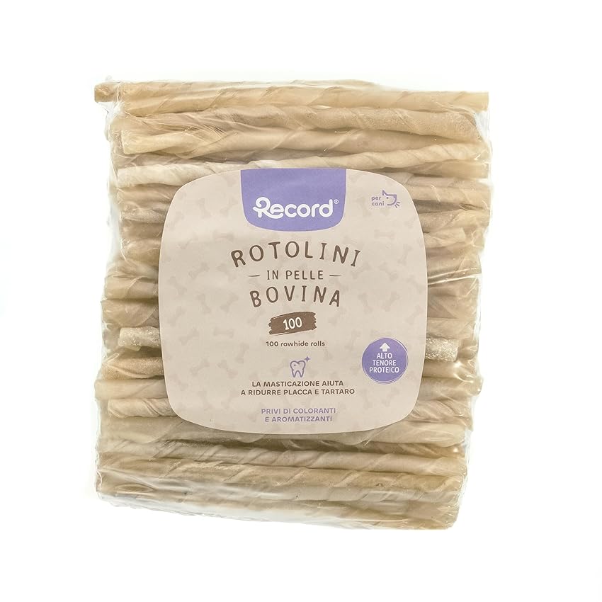 Record 100 bastoncini per cani fini. Rotolini per Cani in Pelle Bovina. Masticativi per Cani Record 100 bastoncini per cani fini. Rotolini per Cani in Pelle Bovina. Masticativi per Cani