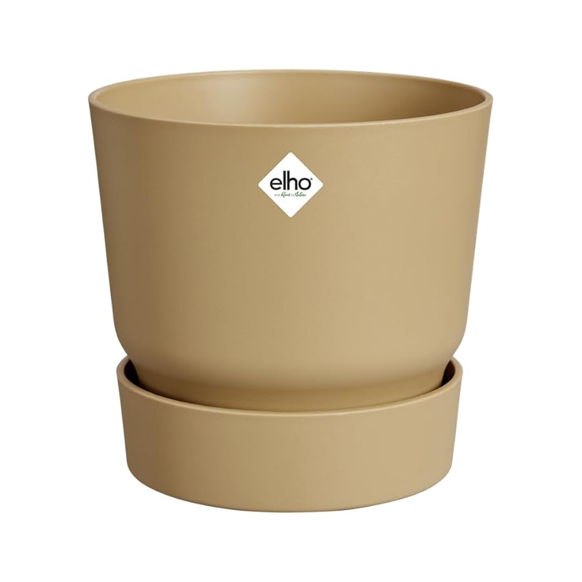 Elho Greenville Round 25 - Vaso per Interno e Esterno - 100% Plastica Riciclata