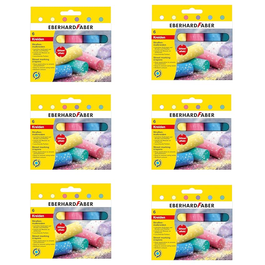 EBERHARD FABER 599043 - Gessetti per strada glitterati EBERHARD FABER 599043 - Gessetti per strada glitterati