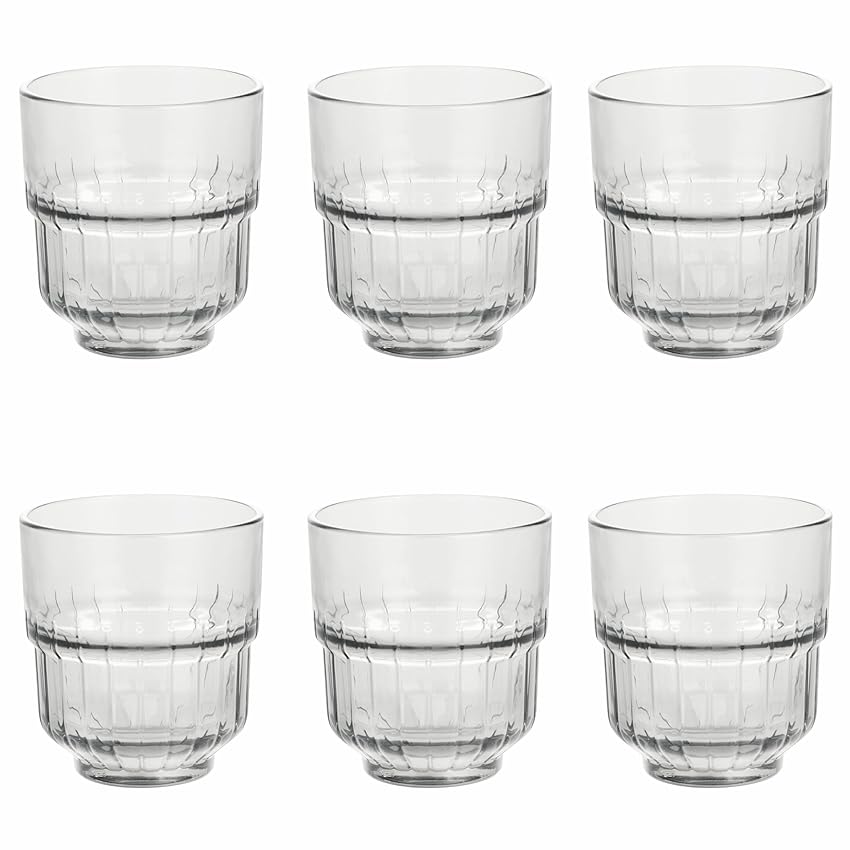 Set 6 bicchieri impilabili 340 ml in vetro