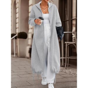 Felpe con Cappuccio da Donna con Zip Oversize a Tunica Lunga Felpe Casual a Maniche