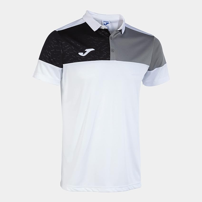 Joma Polo m/c Uomo Crew V Bianco Grigio Nero