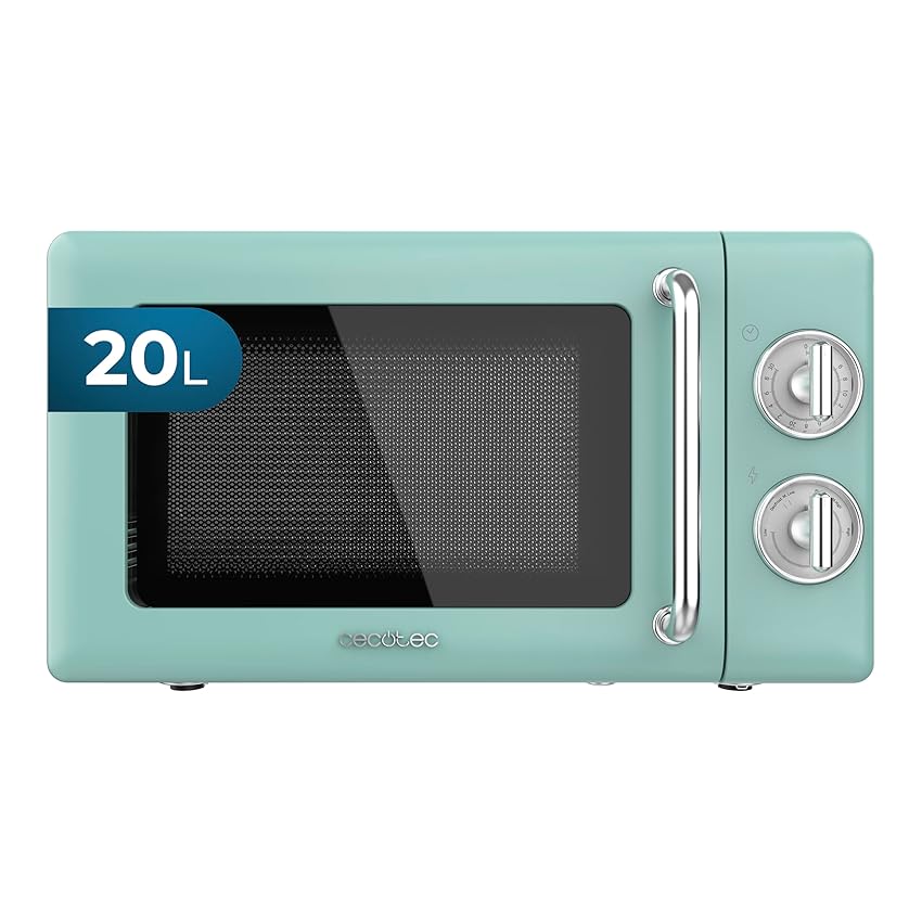 Cecotec Forno a microonde meccanico da 20 litri Proclean 3010 Retro Green. 700 W in 6 livelli
