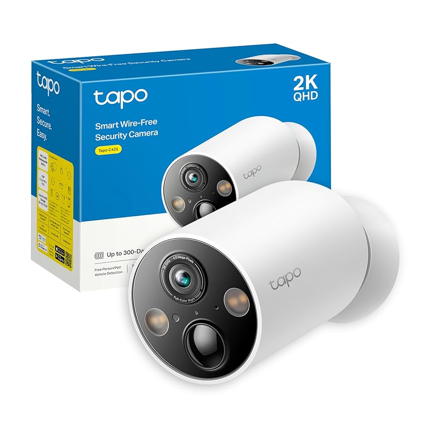 Tapo C425 Telecamera WiFi Esterno Senza Fili 2K 4MP con Base Magnetica Tapo C425 Telecamera WiFi Esterno Senza Fili 2K 4MP con Base Magnetica