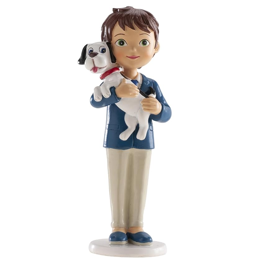 dekora - Figura Decorativa per Prima Comunione Ragazzo con Cane