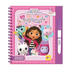 Lisciani - Libro da colorare ad Acqua GABBY'S Dollhouse - Libro di attività Riutilizzabile con Penna ad Acqua