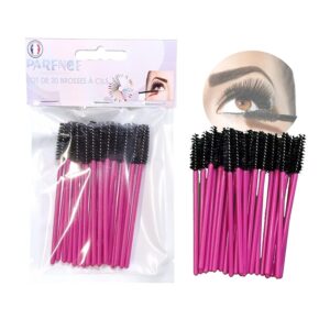 PARENCE - 20 pennelli per ciglia semi-riutilizzabili e lavabili in fibra morbida premium siliconata