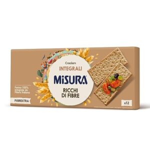 Misura Crackers Integrali Fibrextra | 14% di Fibre e 100% Farina Integrale | Confezione da 385 grammi