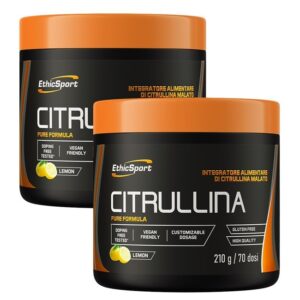 Ethicsport Citrullina Malato Polvere Limone 2 x 210 gr Integratore Pre