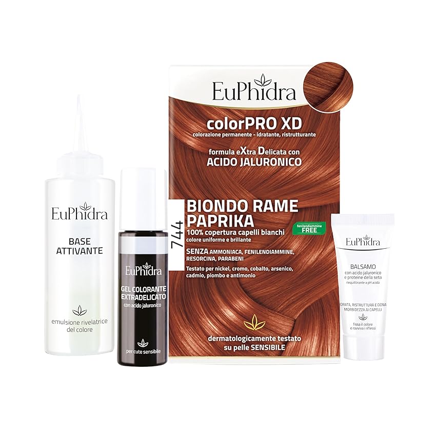 Euphidra - Euphidra ColorPro XD Tinta per Capelli Colore 744 Biondo Rame Paprika