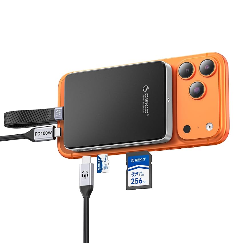 ORICO 10Gbps Magnetico M.2 NVMe SSD Case con USB-C Dock Supporta Registrazione ProRes