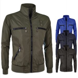 Giubbotto Uomo Con Zip Leggero Giacca a Vento Casual Giubbino VEQUE