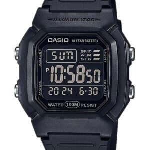 Orologio CASIO W-800H-1B Silicone Nero Chrono Alarm Dual Time Sub 100mt Vintage