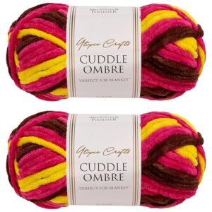 Utopia Crafts Cuddle Ombre - Filato morbido di ciniglia super grosso