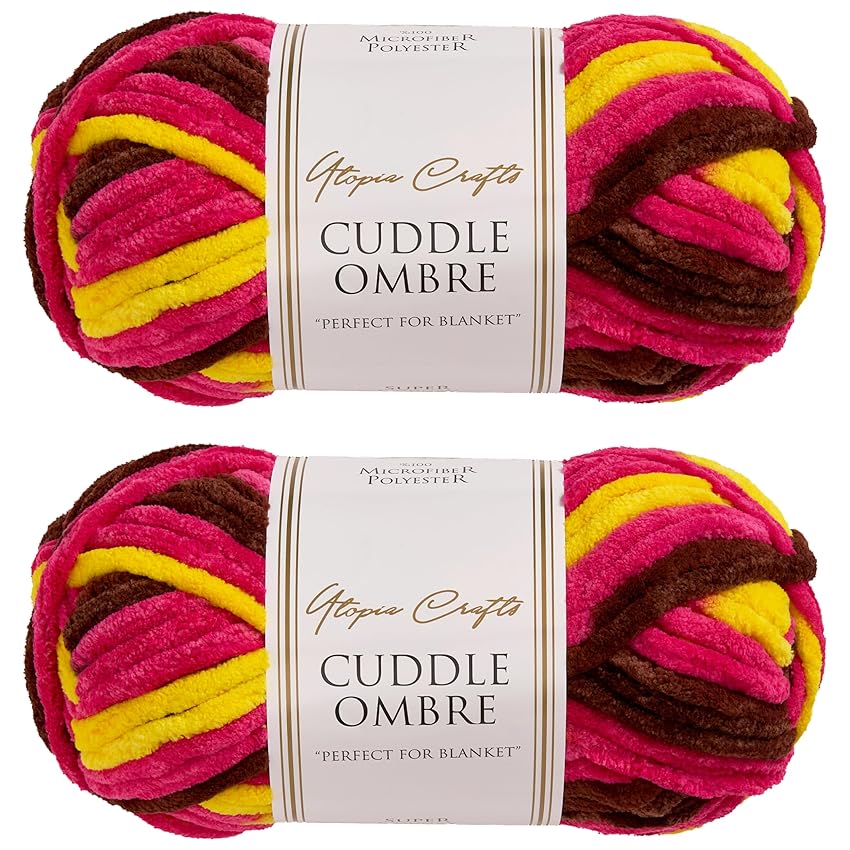 Utopia Crafts Cuddle Ombre - Filato morbido di ciniglia super grosso