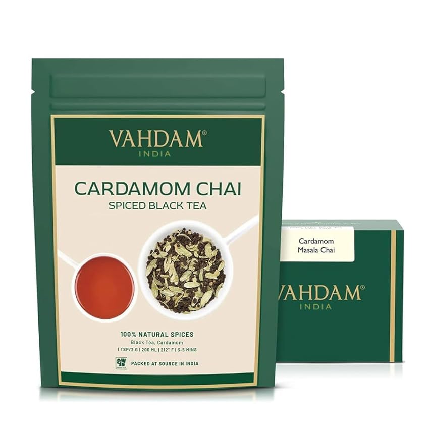 VAHDAM Tè Nero Chai alla Cannella | Tè Sfuso 100 g | Chai Indiano con Cannella VAHDAM Tè Nero Chai alla Cannella | Tè Sfuso 100 g | Chai Indiano con Cannella
