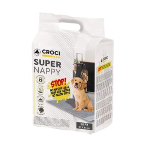 Croci Super Nappy Carboni attivi - Tappetini Igienici per Cani 57x84 cm