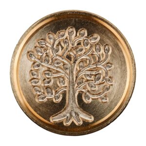 Jacques Herbin 40417T - Sceau rond en laiton &Oslash; 24 mm sur broche "Arbre de vie"