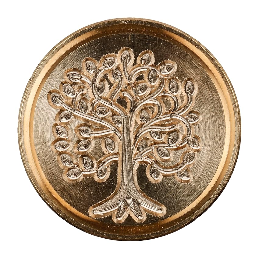 Jacques Herbin 40417T - Sceau rond en laiton Ø 24 mm sur broche "Arbre de vie"