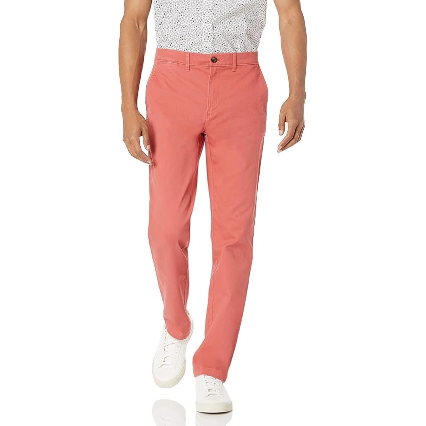 Amazon Essentials Pantaloni Chino Elasticizzati Casual vestibilità Aderente Uomo