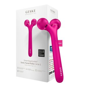 GESKE | SmartAppGuided™ Sonic Facial Roller | 4 in 1 | Derma Roller | Dispositivo