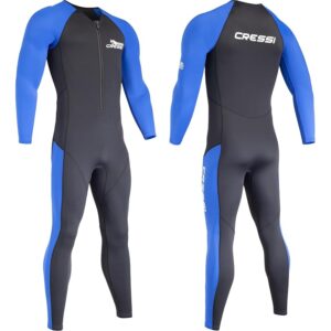 Cressi Wahoo Man Monopiece Wetsuit Black/Blue 2mm M/3 - Muta Monopezzo Uomo Realizzata