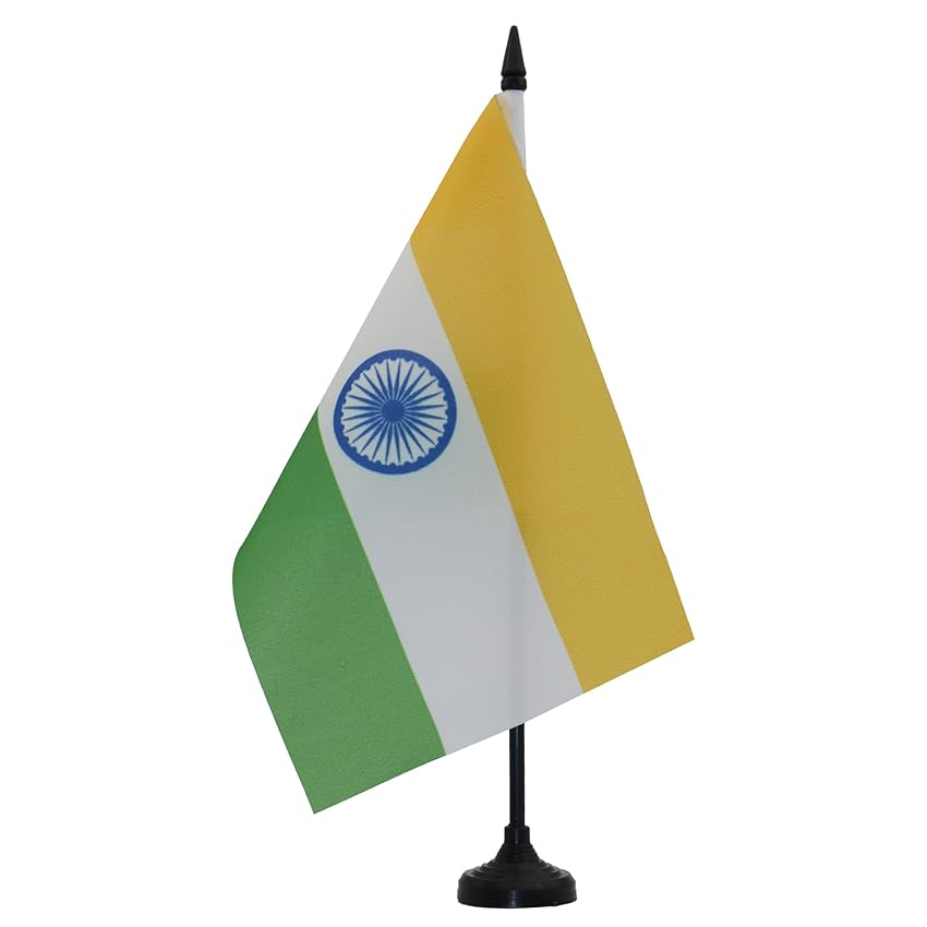 AZ FLAG Bandiera Da Tavolo India 21x14 cm - Piccola Bandierina Indiana 14 x 21 cm