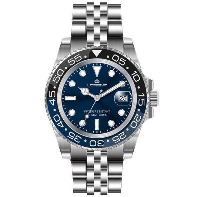 LORENZ SPORT 26122SS Orologio da uomo al quarzo in acciaio sub 100 metri