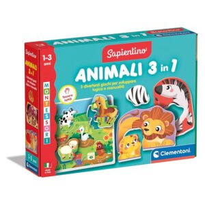 Clementoni Sapientino Montessori - Animali 3 in 1