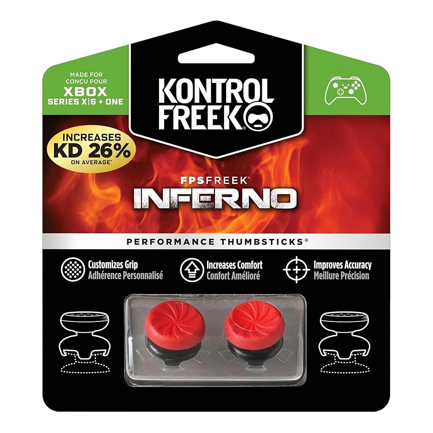 KontrolFreek FPS Freek Inferno Gommini per Controller Xbox | 2x Rialzi Analogici Alti