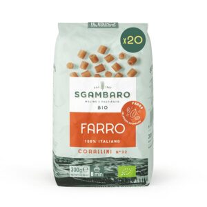 Sgambaro Pasta di Farro Selezione Bio Corallini Rigati N.32 - 20x300g Pasta Farro 100% Italiana
