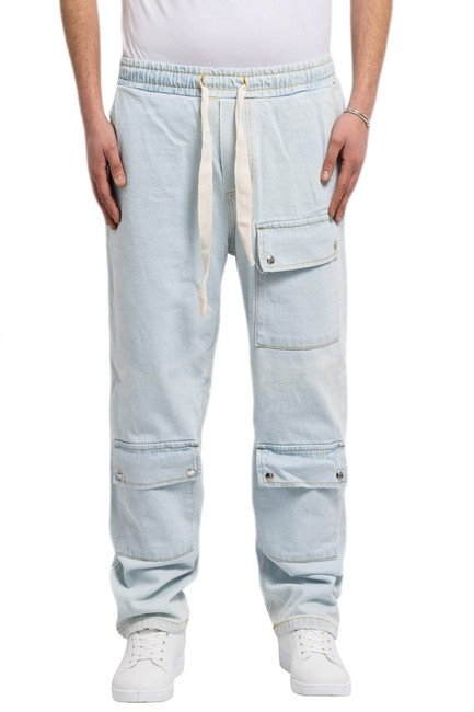 Jeans Uomo Baggy Fit Made In Italy Pantalone Casual Pantaloni Ampi Tasconi VEQUE