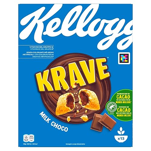 Kellogg's Krave Milk Choco | Gusto Cioccolato al Latte | Cereali per la Colazione