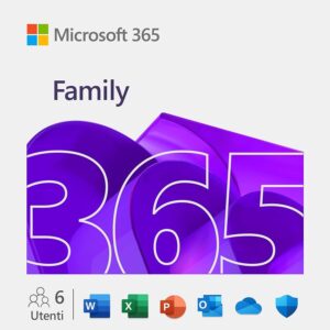 Microsoft 365 Family | 12 mesi | 6 persone | App Office con AI | Fino a 6TB di Spazio